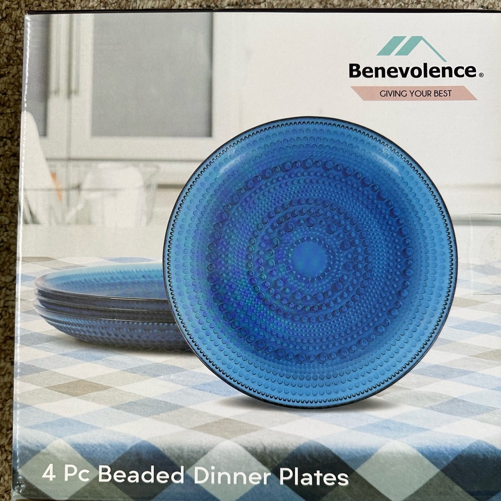 1 Benevolence  Beaded Dinner Plates - Set of 4